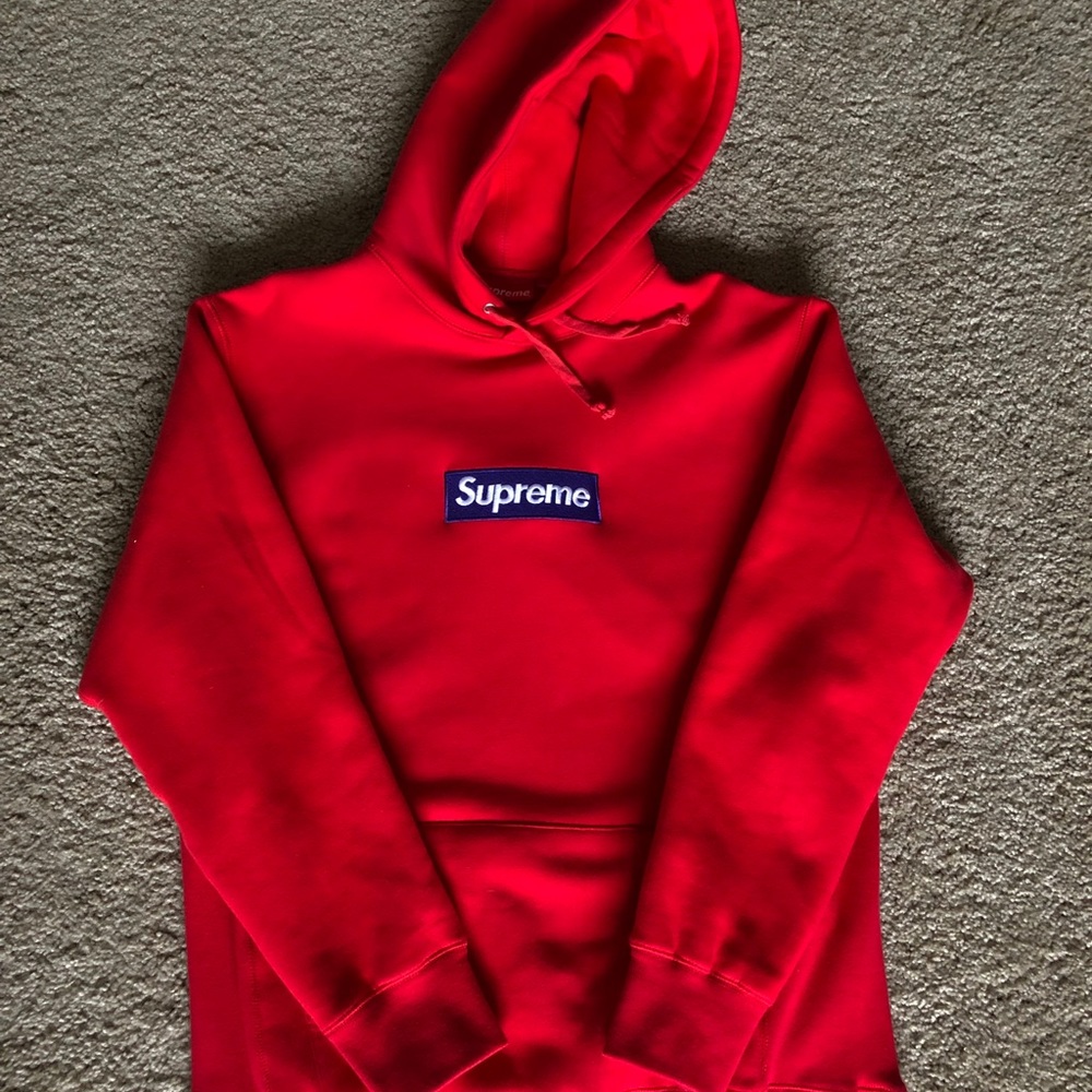Red Supreme Box Logo Hoodie 2017